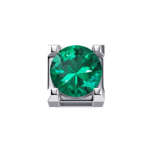 Griffe 0,05 ct in oro bianco e smeraldo