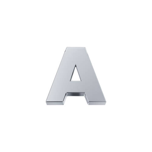 Classic letter A in white gold.