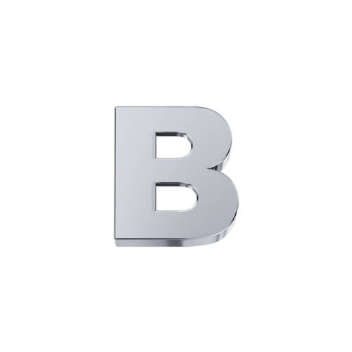 Letter B Classic in white gold.