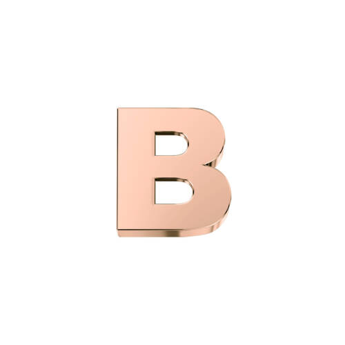 Classic letter B in rose gold.