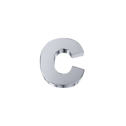 Letter C Classic in white gold.