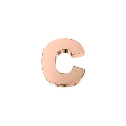 Classic letter C in rose gold.