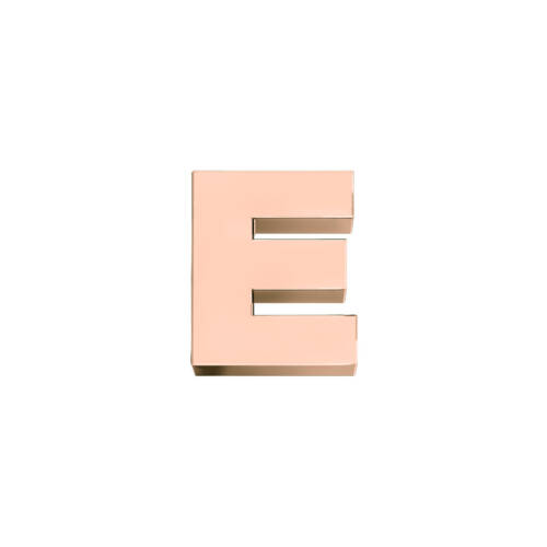 Classic letter E in rose gold.
