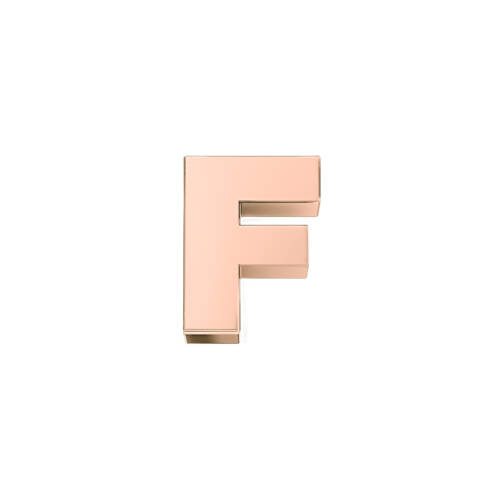 Classic letter F in rose gold.