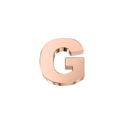 Letter G Classic in rose gold.