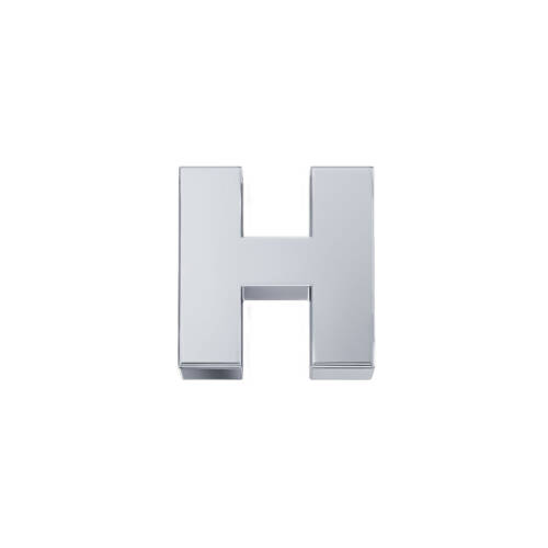 Classic letter H in white gold.
