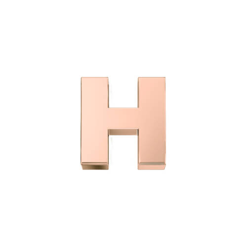 Classic H letter in rose gold.