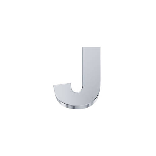 Letter J Classic in white gold.