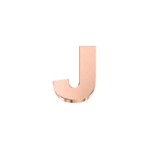 Classic letter J in rose gold.