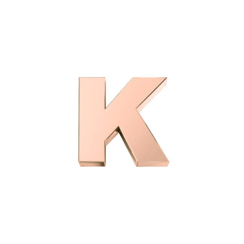 Classic letter K in rose gold.