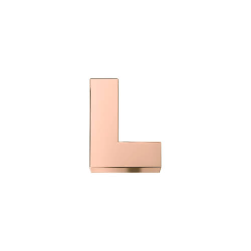 Classic L letter in rose gold.