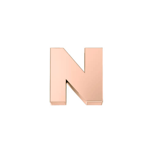 Classic letter N in rose gold.