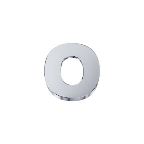 Classic letter O in white gold.