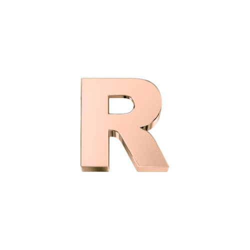 Lettera R Classica in oro rosa.