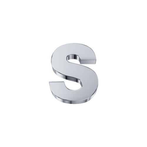 Lettera S Classica in oro bianco.