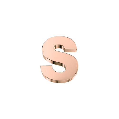 Classic letter S in rose gold.