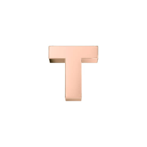 Classic letter T in rose gold.