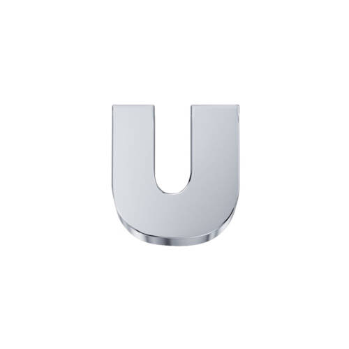 Classic U letter in white gold.