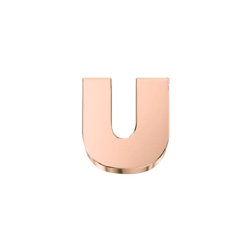 Classic U letter in rose gold.