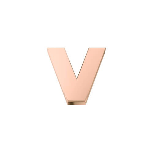 Classic letter V in rose gold.