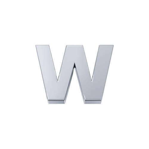 Classic W letter in white gold.