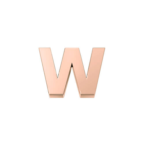 Classic W letter in rose gold.