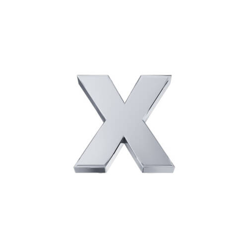 Lettera X Classica in oro bianco.