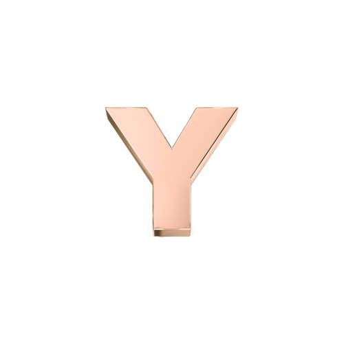 Classic letter Y in rose gold.