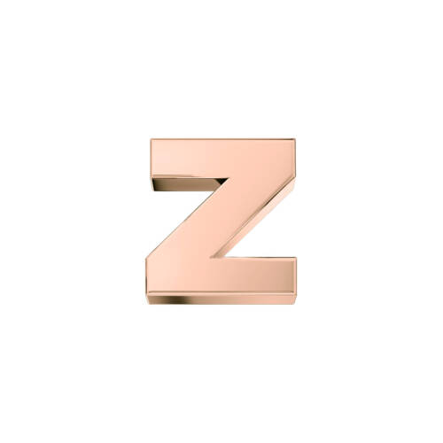 Classic letter Z in rose gold.