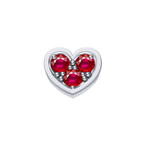Cuore Reverso in oro bianco e rubini