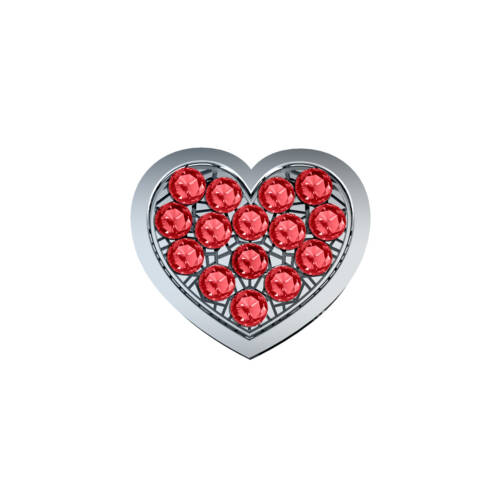 Cuore Grande in oro bianco e rubini