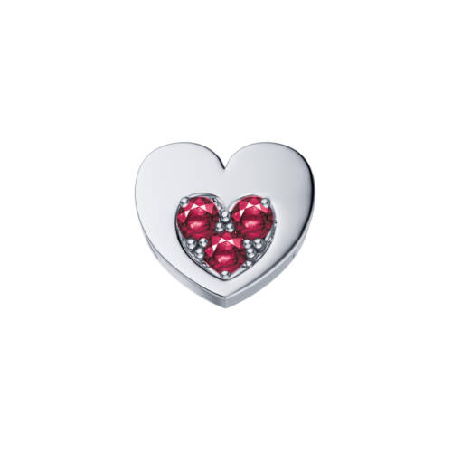 Cuore Nel Cuore in oro bianco e rubini