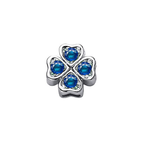 Quadrifoglio in white gold and sapphires
