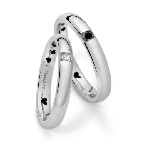 Fedi "Diamante" in oro bianco e diamante