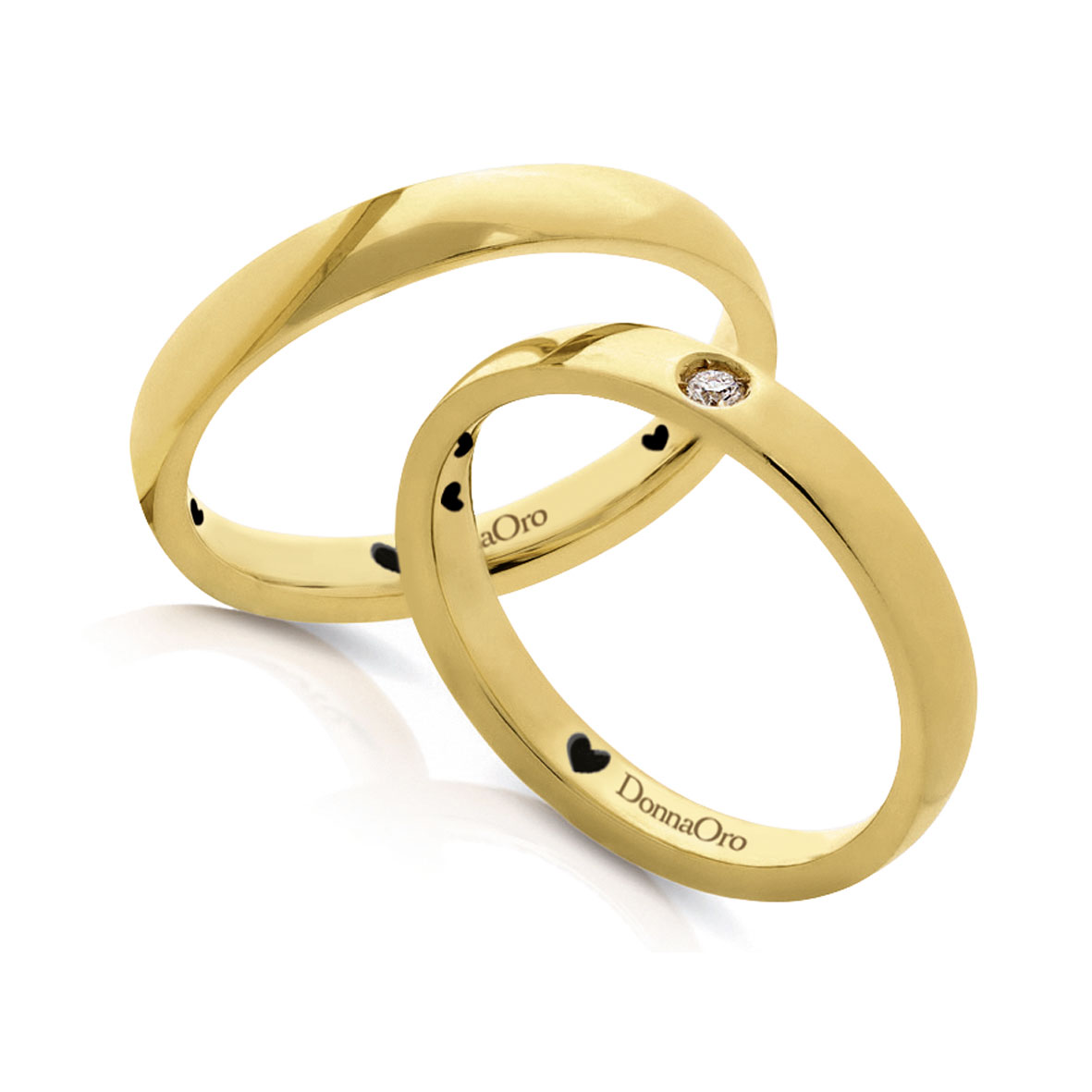 Fedi "Alba" in oro giallo e diamante