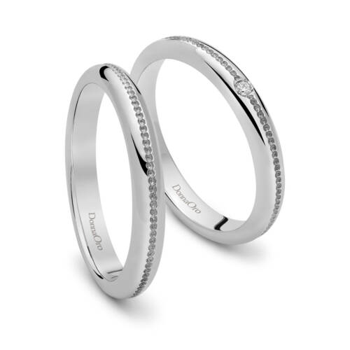 Fedi "Allegra" in oro bianco e diamante