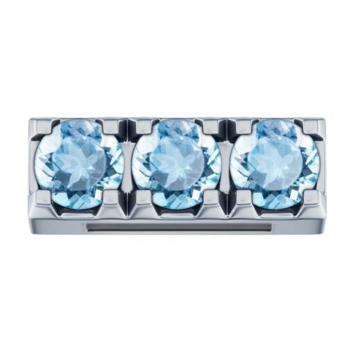 Elemento bracciale componibile Tris in oro bianco e topazi azzurri - collezione Milleluci - DonnaOro Elements