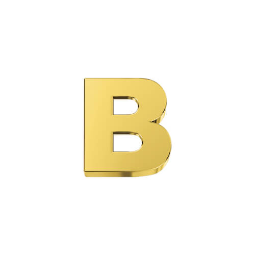 Letter B Classic in yellow gold