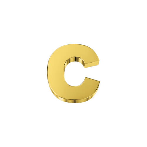 Letter C Classic in yellow gold