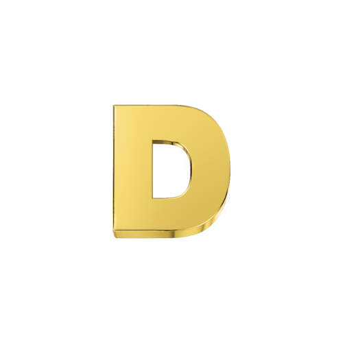 Classic yellow gold letter D