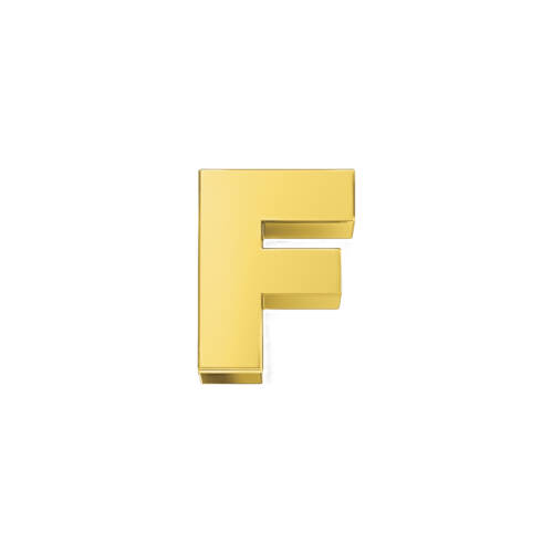 Classic yellow gold letter F