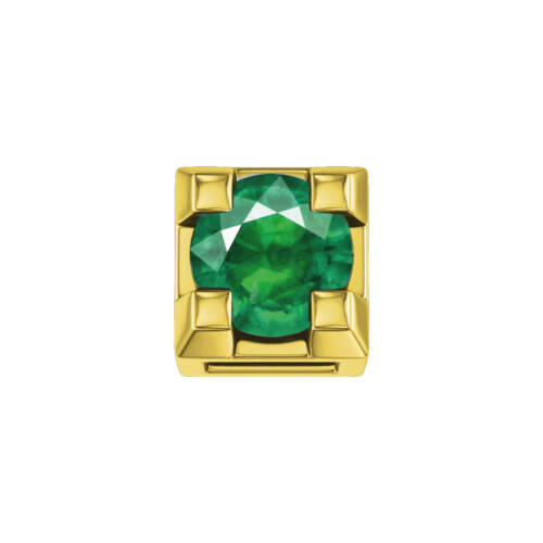 Griffe 0,02 ct in oro giallo e smeraldo
