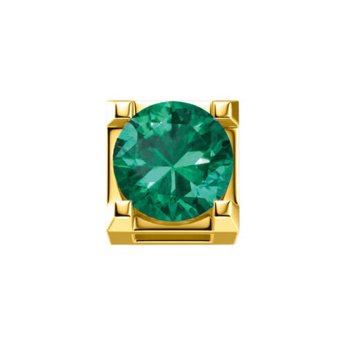 Griffe 0,05 ct in oro giallo e smeraldo
