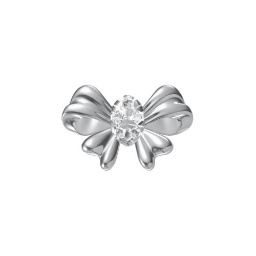 White gold and diamond bow