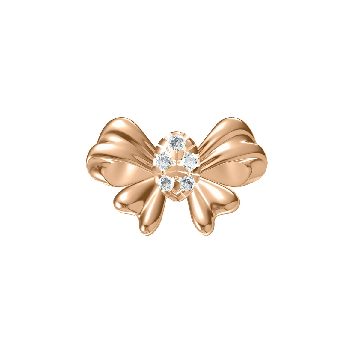Fiocco in oro rosa e diamanti
