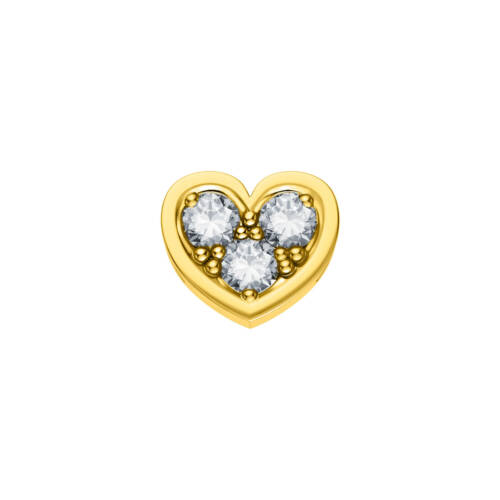 Cuore Reverso in oro giallo e diamanti