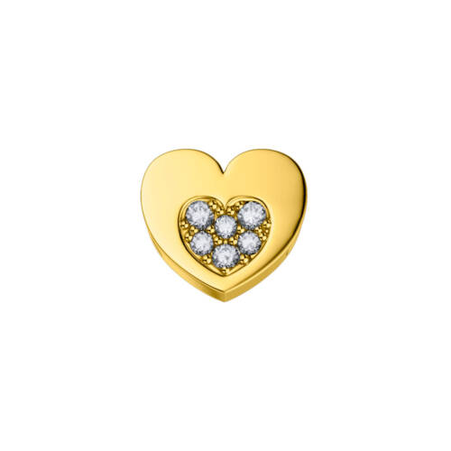 Heart Within Heart in yellow gold and diamonds