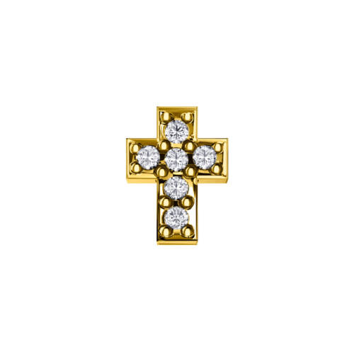 Croce in oro giallo e diamanti