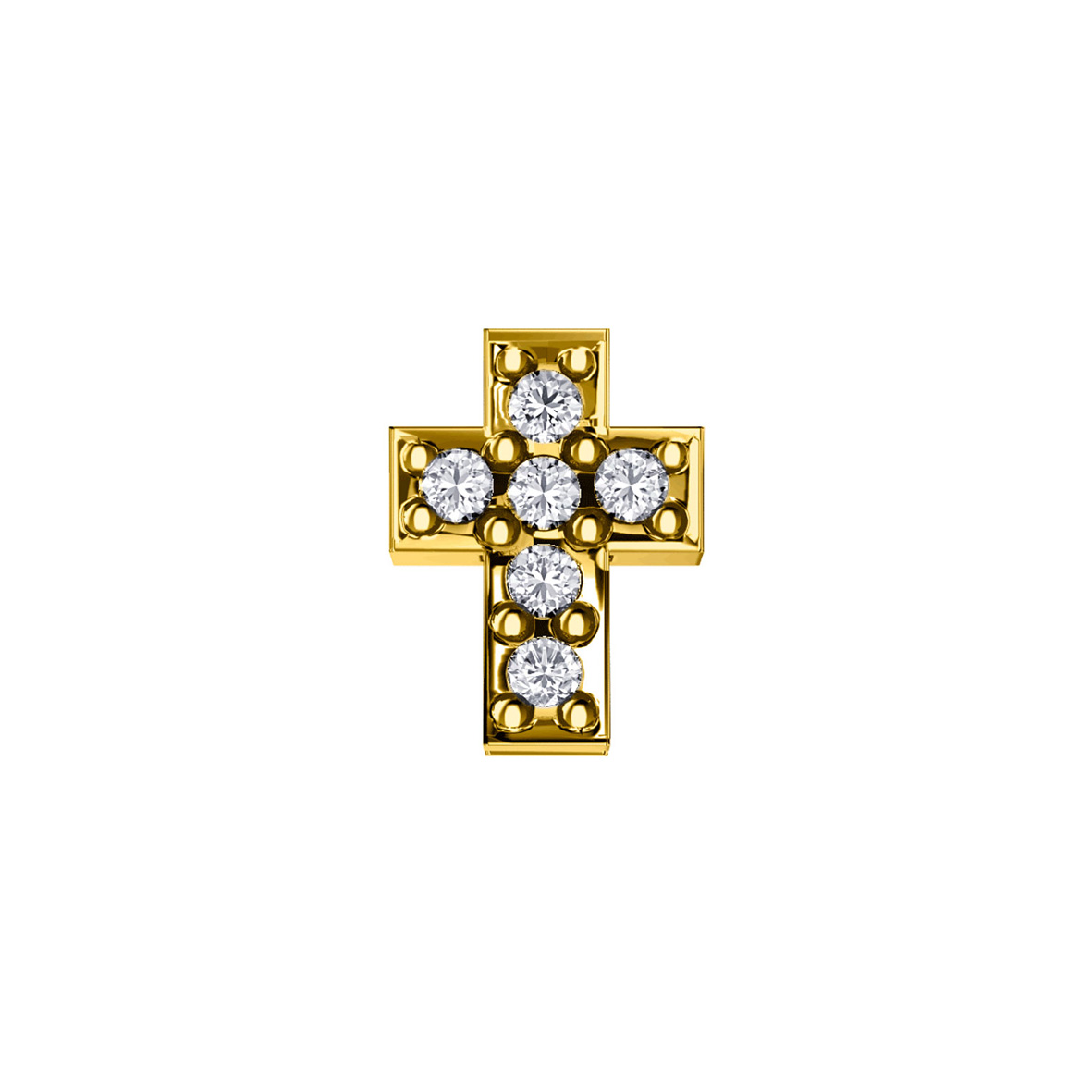 Yellow gold and diamond cross