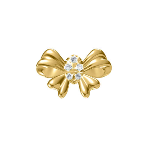 Yellow gold and diamond bow